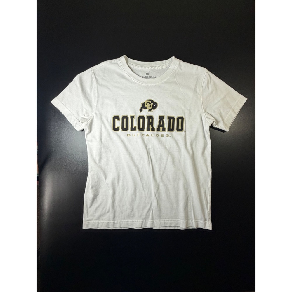Colosseum Colorado Buffaloes Youth Large White Graphic T-Shirt NCAA L 16-18 K13